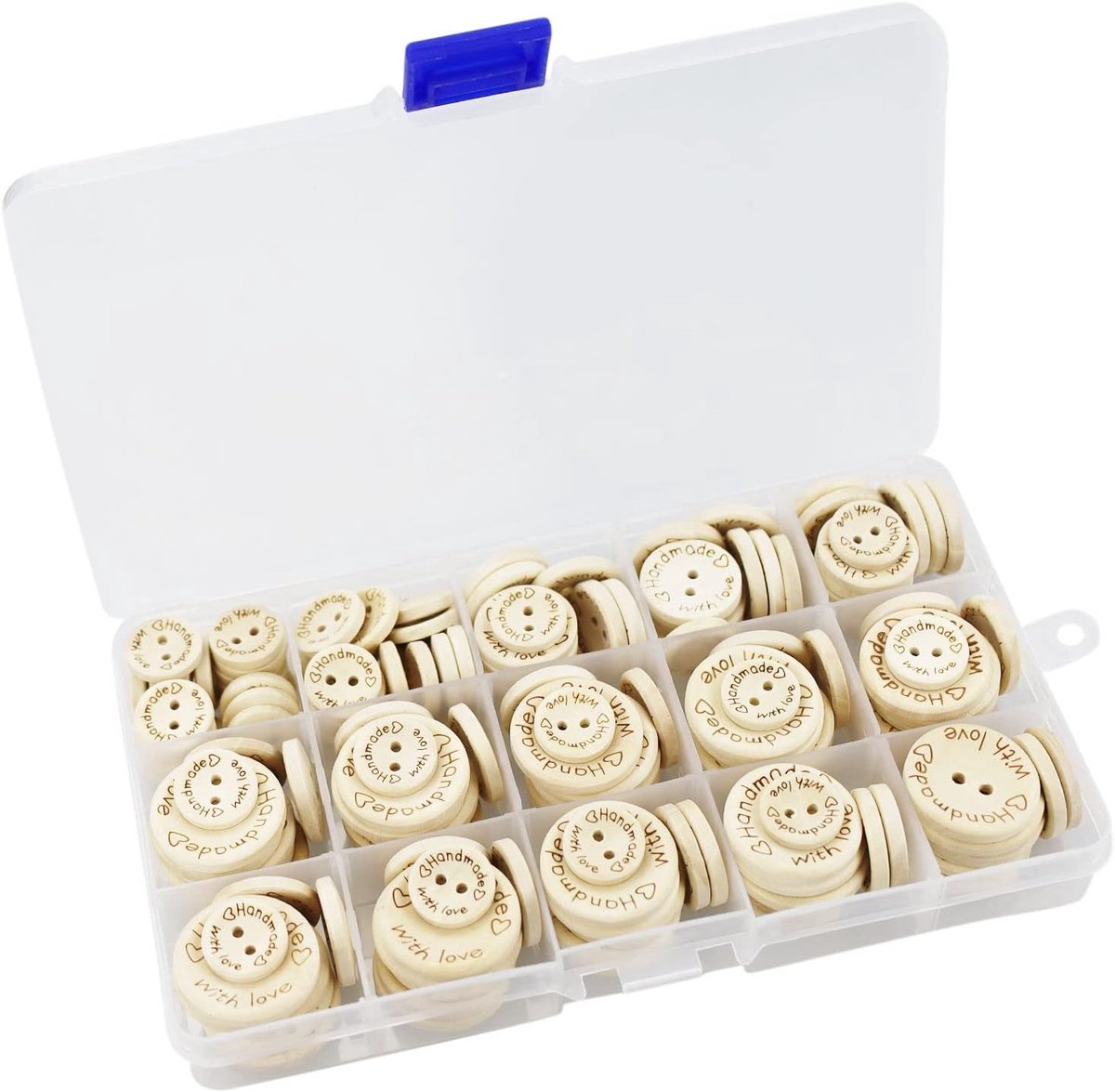 150 stuks handgemaakte met liefde houten knop 15 mm 20 mm 25 mm ronde vorm houten knopen voor naaien en handwerk decoraties
