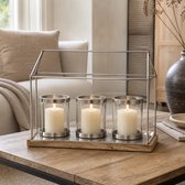Hoppa! - Huiswindlicht - 3-Lichts - Naturel/Nikkel - 40 x 18 x 34 (B x D x H)