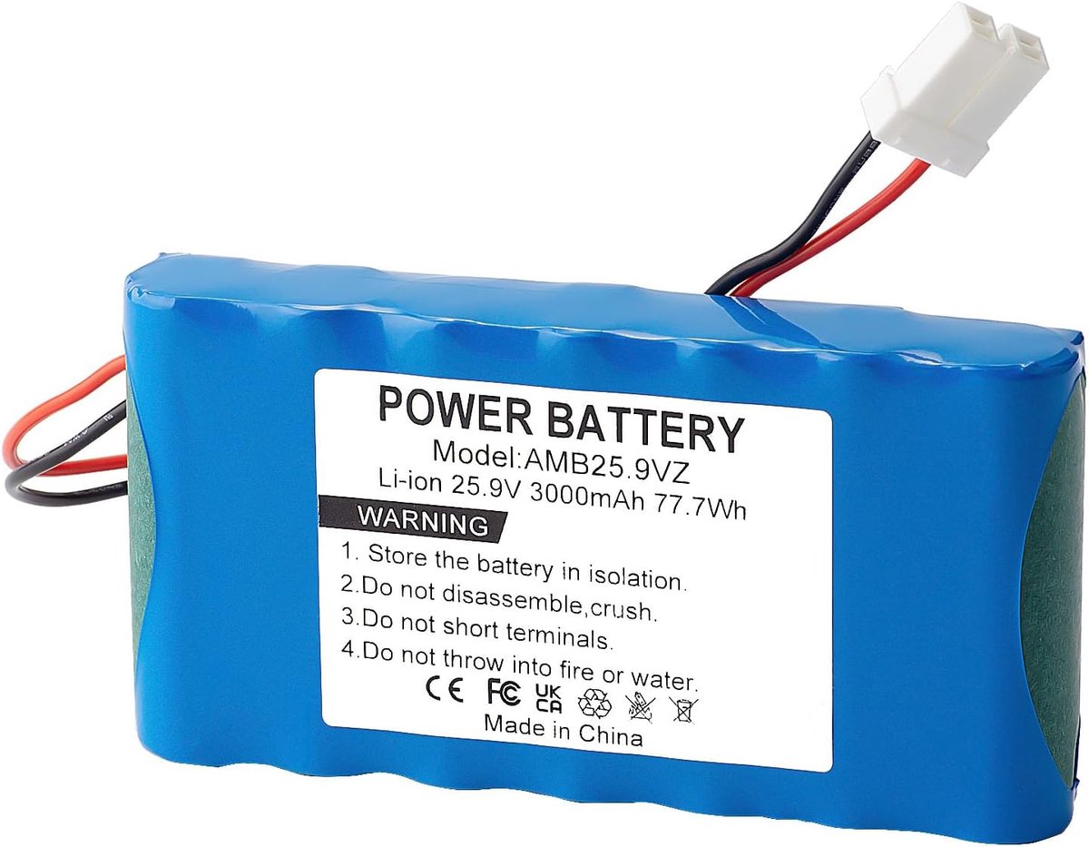 Accu 25,9V 3000mAh Li-ion Grasmaaier Accu voor Ambrogio L15/Deluxe, L20 (b/Deluxe/Twenty), L20e Lite, i70, i100S, i130S, Next Tech D1 Maairobot (Vervangt 015E00600A)