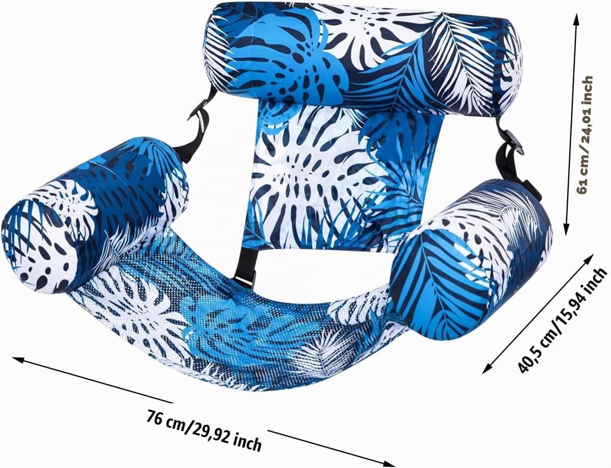 2 stuks luchtmatrassen zwembad water voor volwassenen, opblaasbare stoel, waterhangmat, opblaasbare waterstoelen en zwembadvlotten voor zomerfeesten, zwembad- en strandplezier