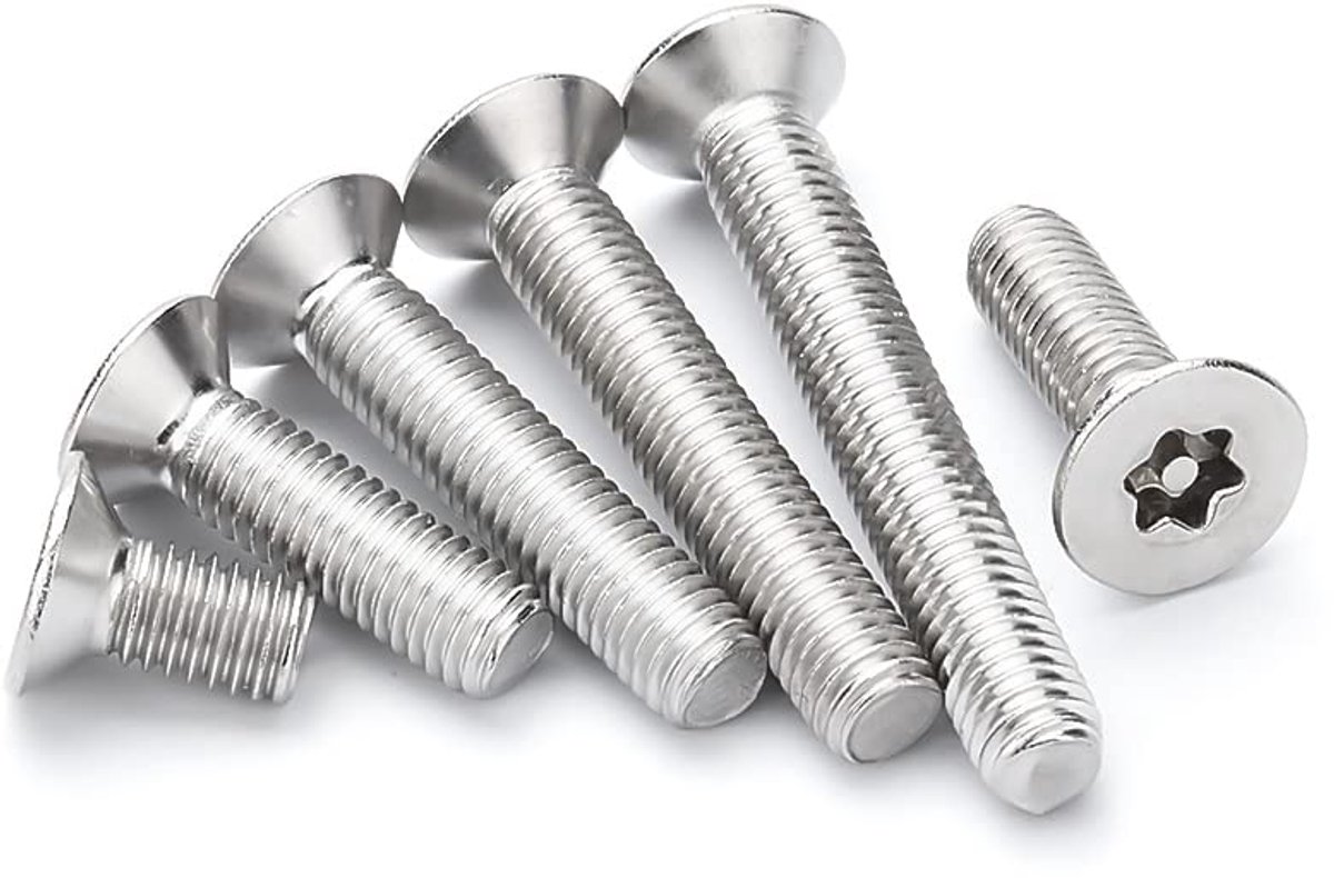 Countersunk schroeven M6×30mm - roestvrij staal - Torx kop - ideaal voor machines en houtbewerking - ShopVlot