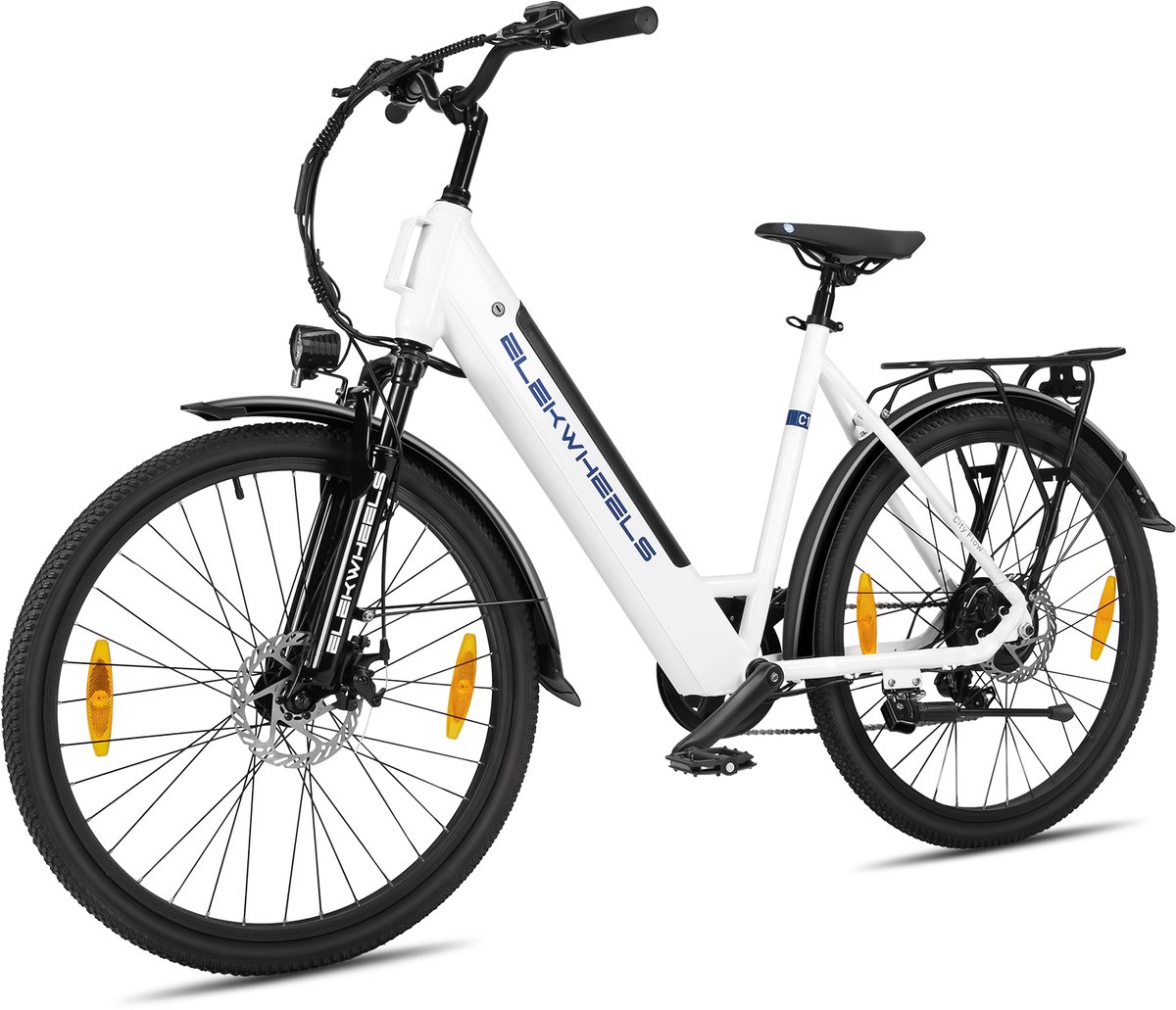 VANKEL E-bike 26 Inch voor Volwassenen – Elektrische Stadsfiets met Lage Instap – 36V 10Ah Accu – 45Nm – 7 Versnellingen – 25 km/u – App