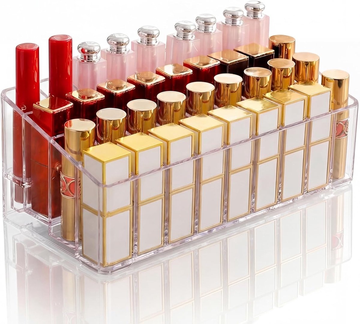 SnelShoppen - 36 Compartiments Lipstick Organizer - Transparante Acryl Lippenstift Houder - Cosmetics Organizer voor Lipgloss, Nagellak & Make-up Acce