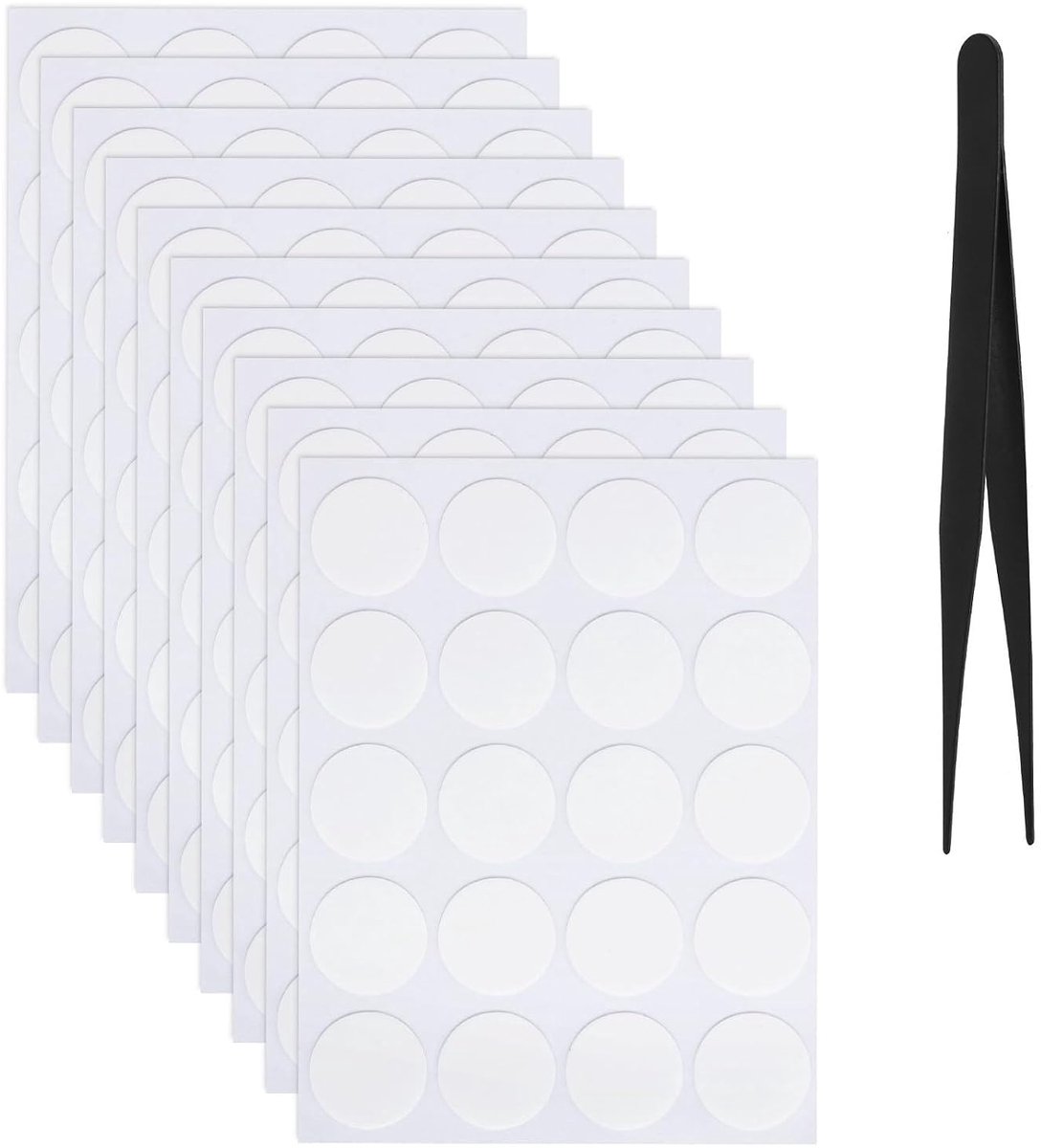 200 stuks plakstippen, dubbelzijdig, transparant, nano-plakpads, ultradun, zonder resten verwijderbaar en herbruikbaar, ronde plakpunten voor muur, glas, tegels, fotodecoratie, met pincet
