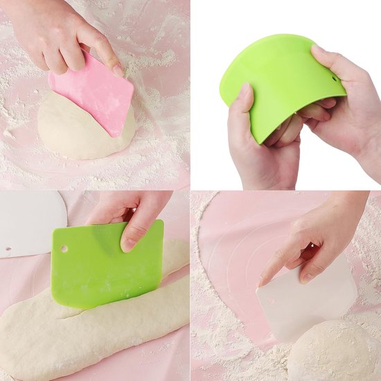 Deegschraper van kunststof, voor pizza, gebak, taart, set van 3 — afbeelding 3