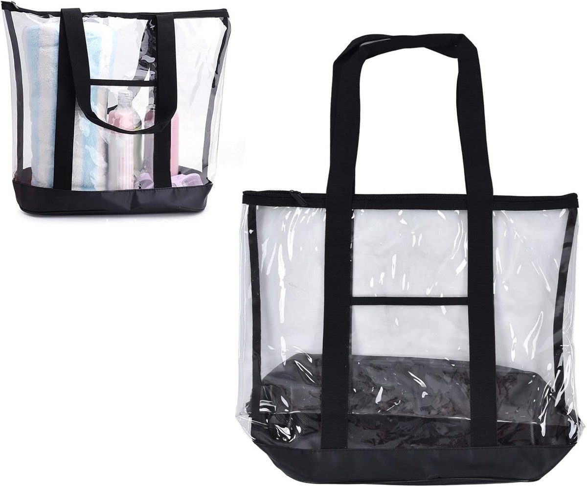Doorzichtige draagtas, transparante PVC waterdichte reistas, gym sport strand handtas voor mannen vrouwen winkelen stadion, werk, sport games, concert