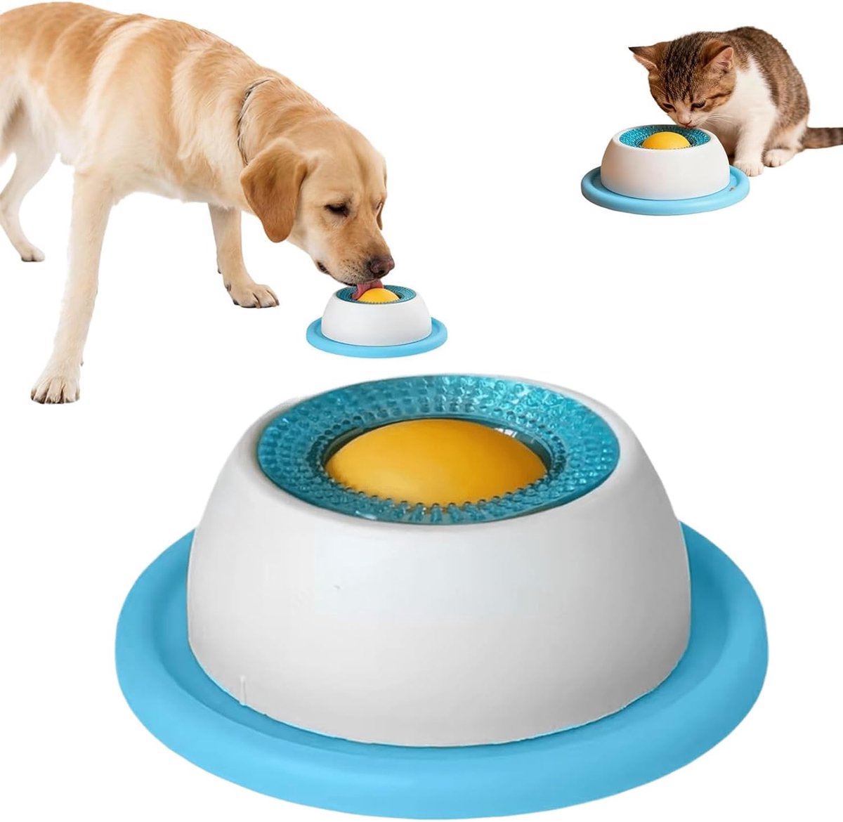 SnelShoppen - Lick Bowl voor Honden - Interactieve Lick Sphere en Snoepdispenser - Blauwe Slow Food Kom voor Mentale Stimulatie en Kalmering - Duurzaa