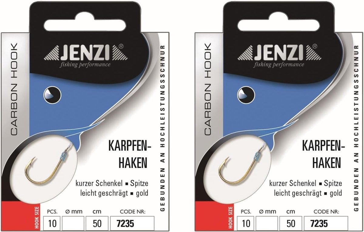 Karperhaak set 20 stuks - maat 2, 4, 6, 8 - mono lijn - ideaal voor karpervissen - ShopVlot
