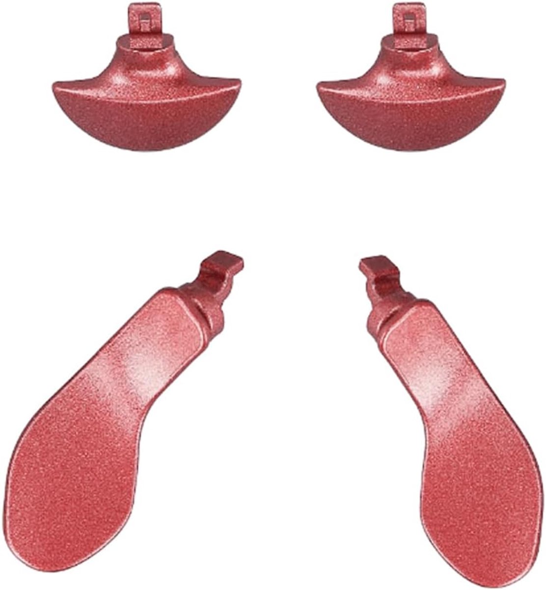 SnelShoppen - 4 Stuks Achterpeddels voor PS5 Edge Controller, Interchangeable Metallic Rood Vervangbare Knoppen van Hoogwaardige RVS, Perfecte Compati