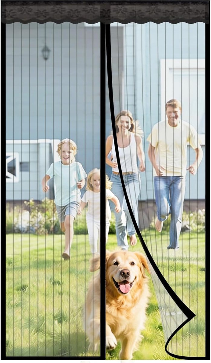 SnelShoppen - Magnetisch Vliegengaas Deur 100x200 cm - Insectenbescherming - Makkelijk Te Installeren - Ideaal Voor Balkon, Tuin, Keuken, Feest