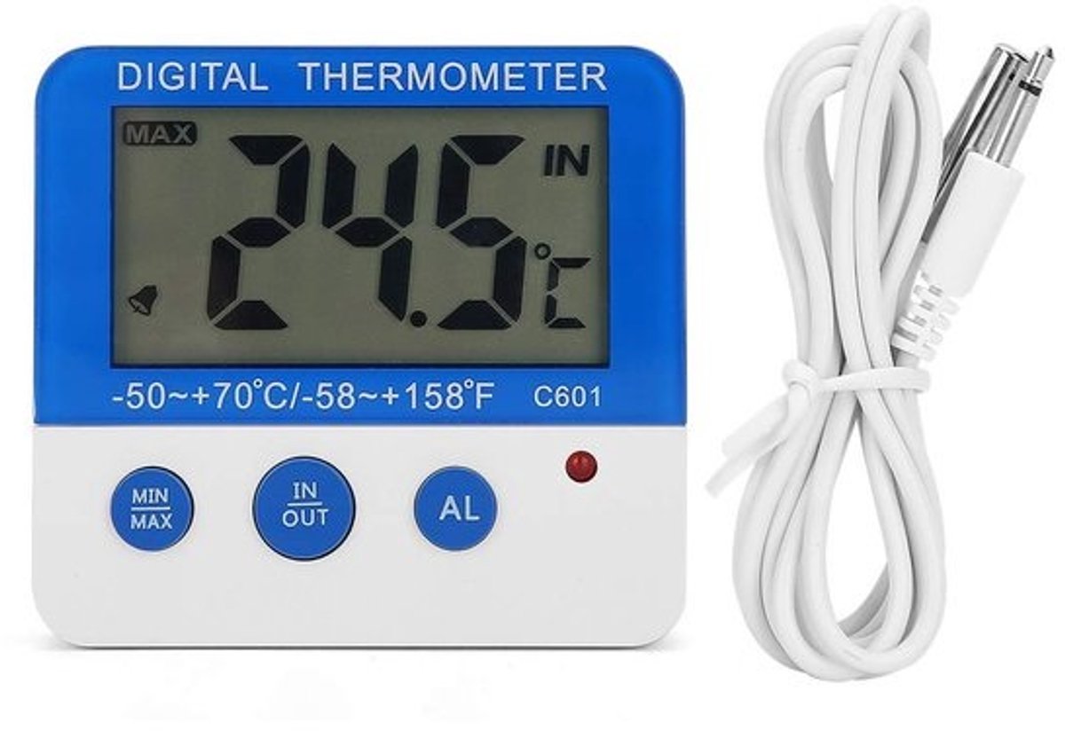 Digitale binnen- en buitenthermometer met alarm en min/max-geheugen