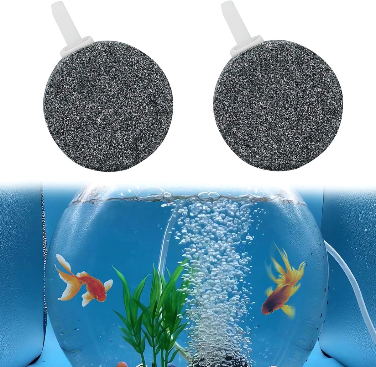 SnelShoppen - Aquarium Luchtsteentjes - 4 cm Zuurstofdispenser - Bubbler Diffuser - Luchtstenen voor Aquarium en Vijver - Duurzaam en Effectief - Set