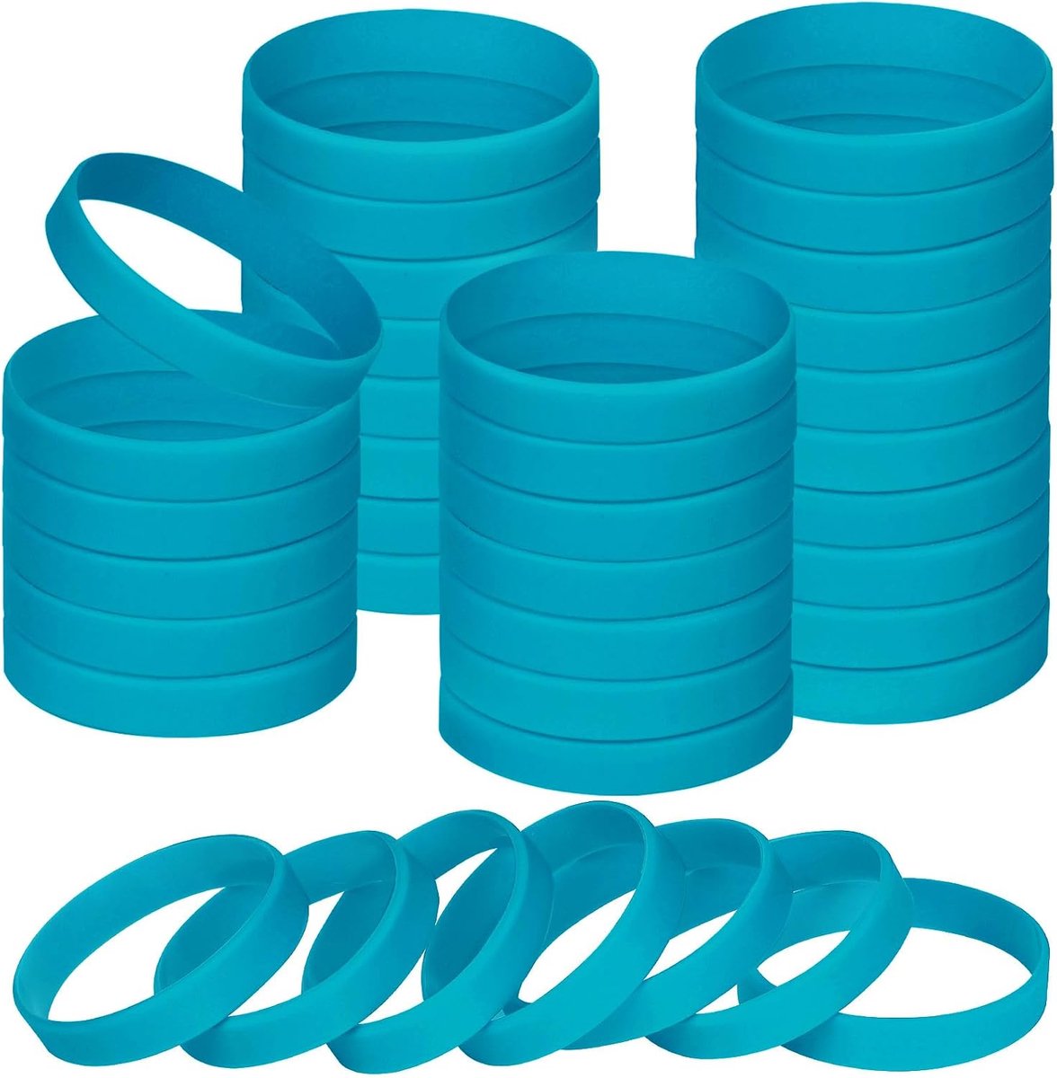 Polsbandjes blanco rubberen armbanden, 60 stuks sport partij siliconen elastische polsband bulk armband banden voor evenementen school leraar benodigdheden