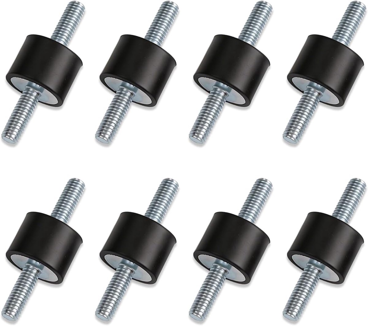 Schokdempers van rubber, M6 × 18, dubbel buitendraad, VV20 x 15 mm