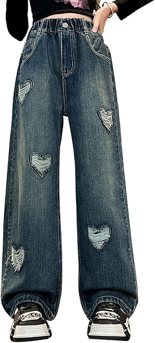 Broek voor meisjes, breed, met ruches, zomer, vloeiend, bohemien, strand, vakantie, katoen, licht, ademend, schattig, kinderkleding, modieus, zacht, leuk A85