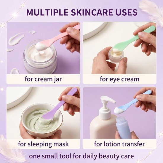Spatels van kunststof, 13 x 3 cm, maskerspatel en crèmeapplicator voor gezichtsmaskers, make-up spatel voor huidverzorging, cosmetische spatel (5 kleuren) — afbeelding 4