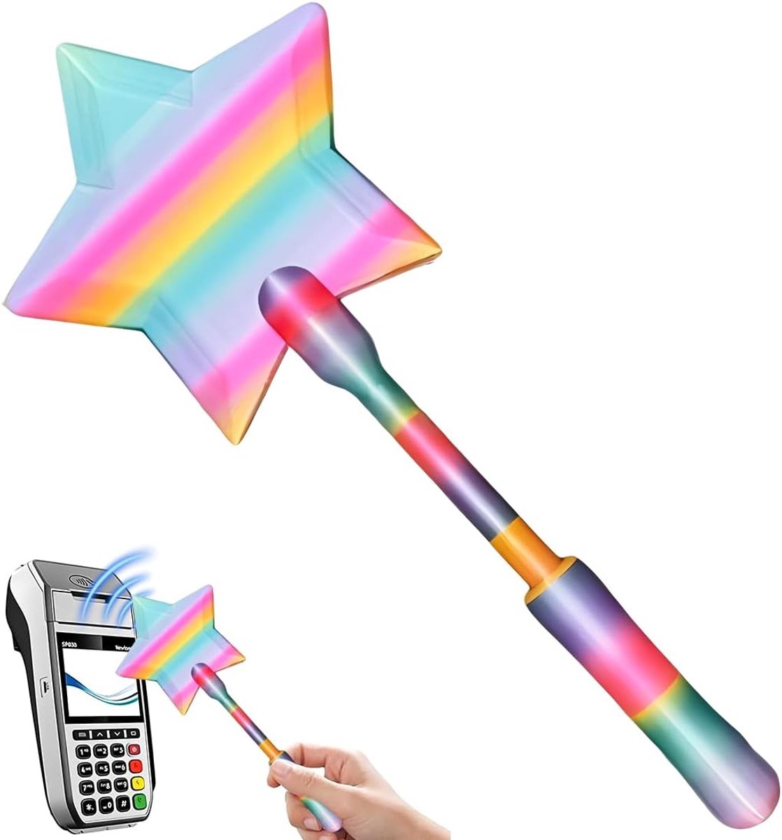 Wands Star contactloze kaarthouder, Grappige Star Rod gemaakt met 3D-printen - draagbaar en functioneel, Cosplay-fan, goochelaar