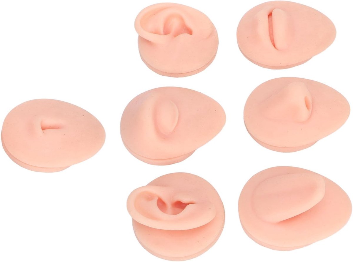 Flexibel Siliconen Lichaamsoefenmodel voor Beginnende Herbruikbare Oor-oog-neus-mond-tongmodel voor Technici-demonstratie (Lichte huidskleur)