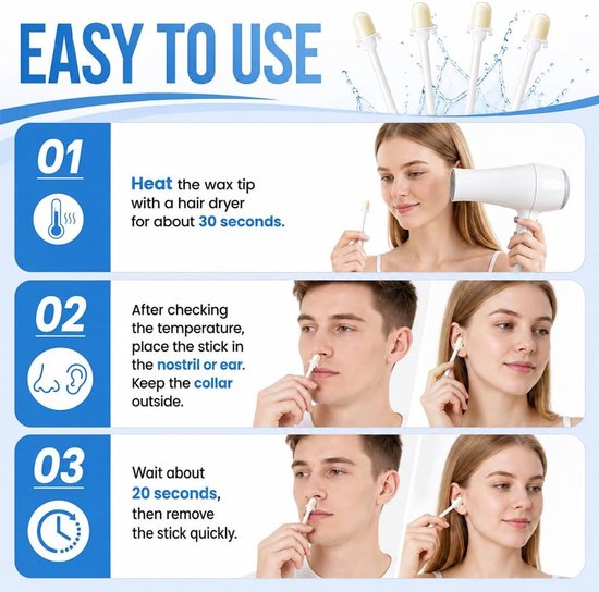 Waxsticks, 30 stuks, 7,1 cm, 1,4 cm, gebruiksklaar, zacht voor de huid, neuswaxstaafjes, praktisch hygiënisch, voor reizen, mannen en vrouwen, crème — afbeelding 4