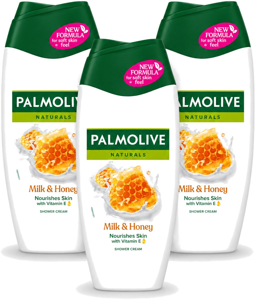 3 x Palmolive – Douchecrème – Milk & Honey - 250 ml - Voordeelverpakking - 3 stuks