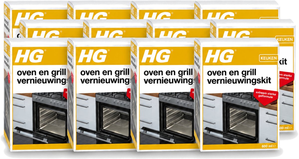 12 x HG - Oven & Grill Vernieuwingskit - Sterke Gelformule - 600 ml - Voordeelverpakking - 12 stuks