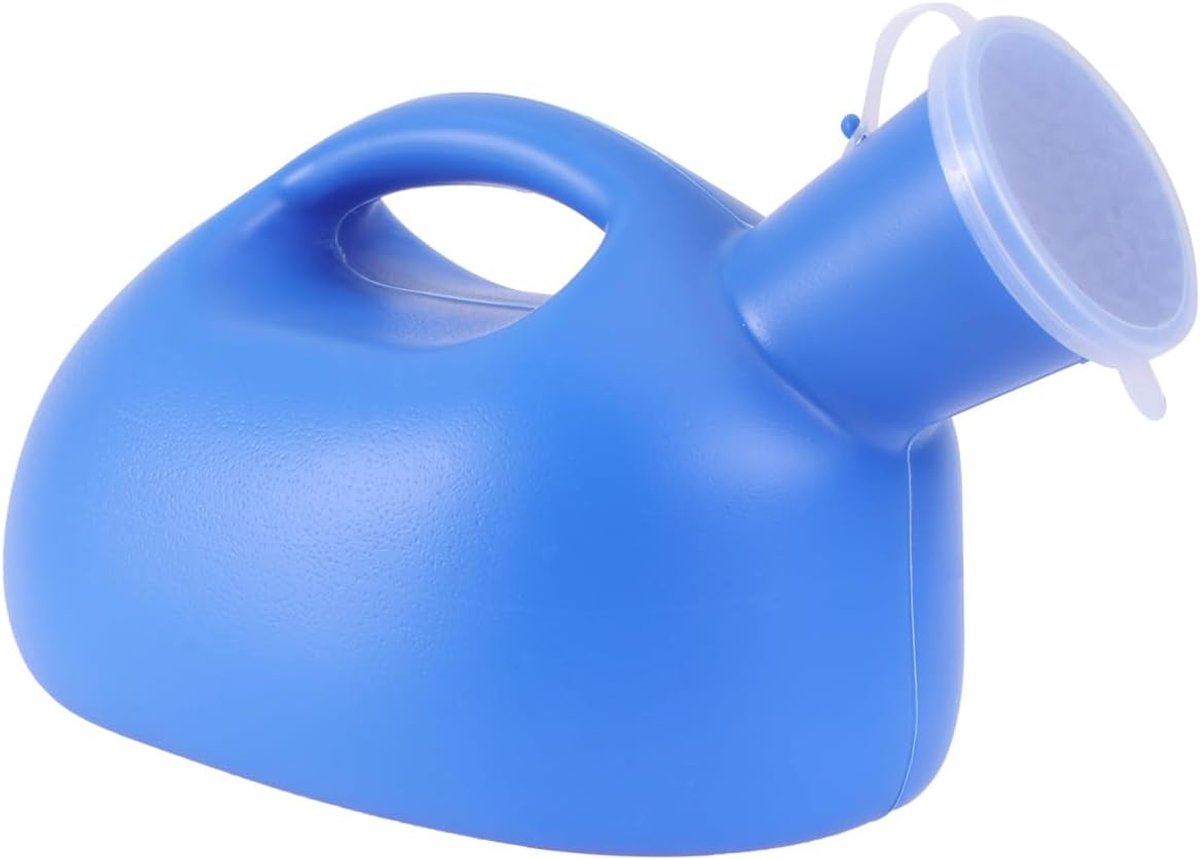 Draagbare pot voor buiten, urine, met wc-deksel voor noodgevallen, 2000 ml (blauw)