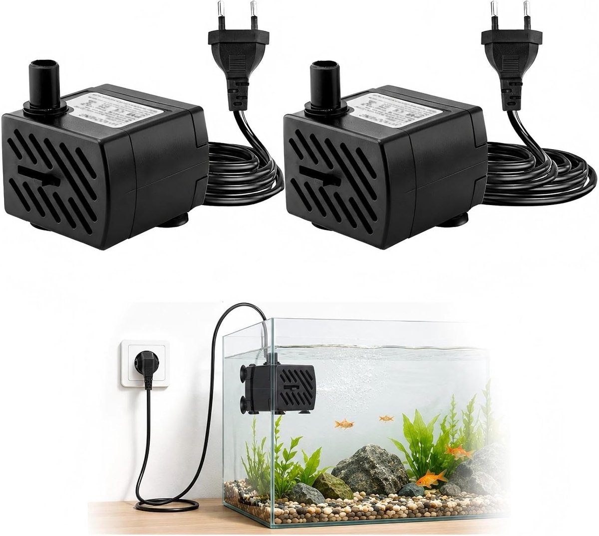 4 W, USB, DC 5 V, 250 l/h, instelbare aquariumpomp, 2