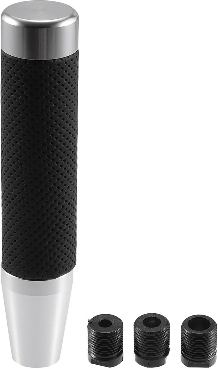 Pooknop 18Cm Universeel Voor Automatische En Handgeschakelde Voertuig Pooknop Met 3 Adapters Aluminiumlegering Zilveren Toon 1 Set