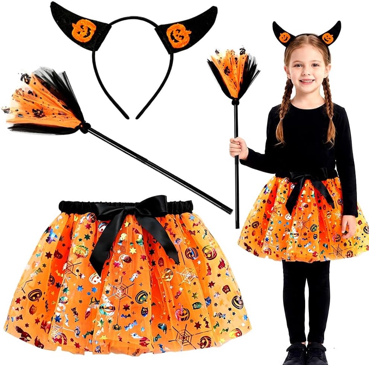 Heksenkostuum met Tutu-rok voor Cosplay en Carnaval