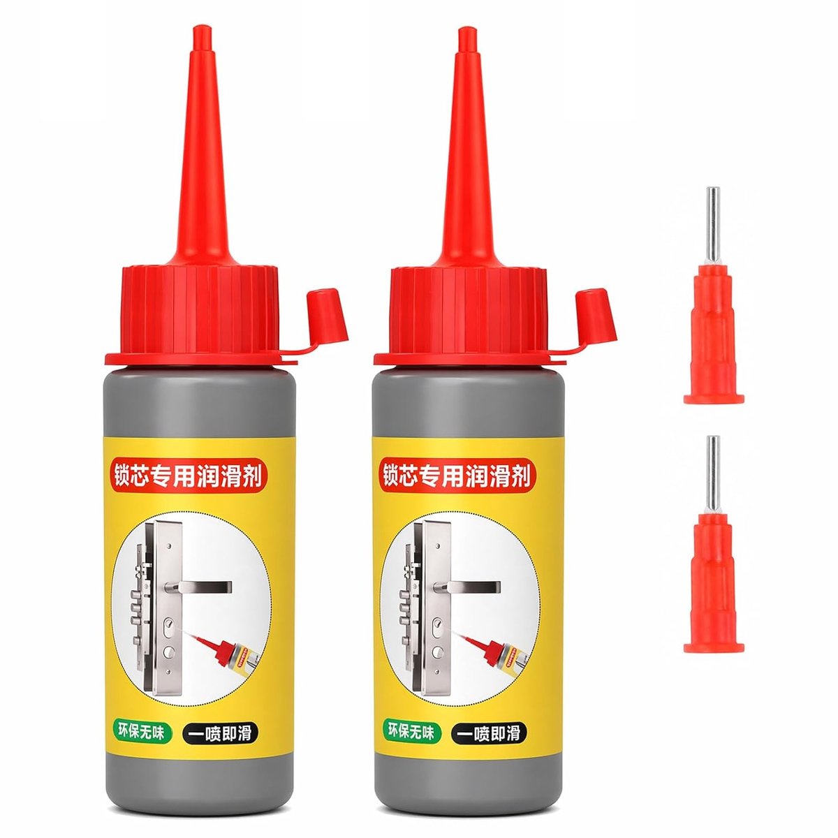 Grafietpoeder voor sloten, grafietspray, 2 x 60 ml fles