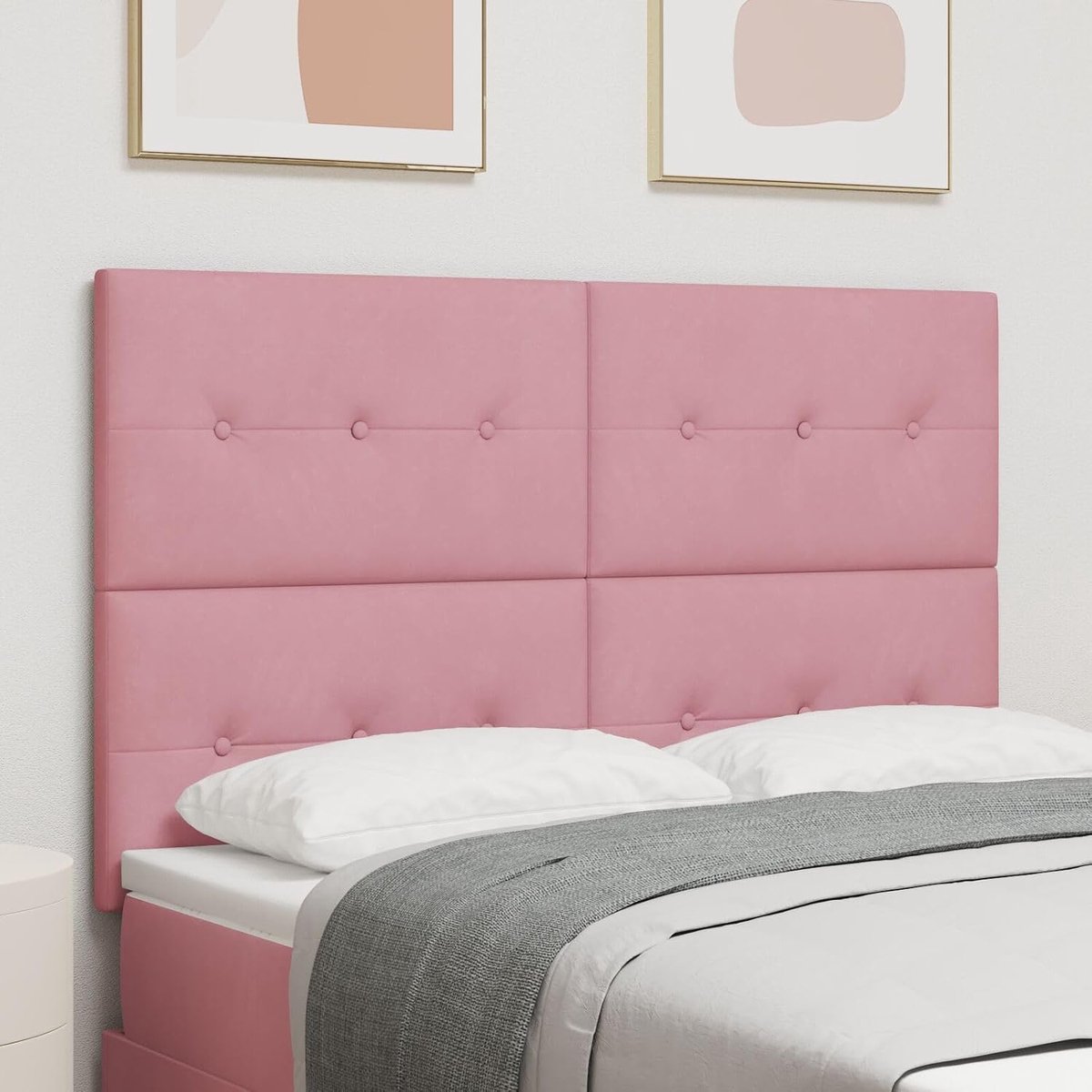 Sets, LED-hoofdeinde roze 72 cm fluweel