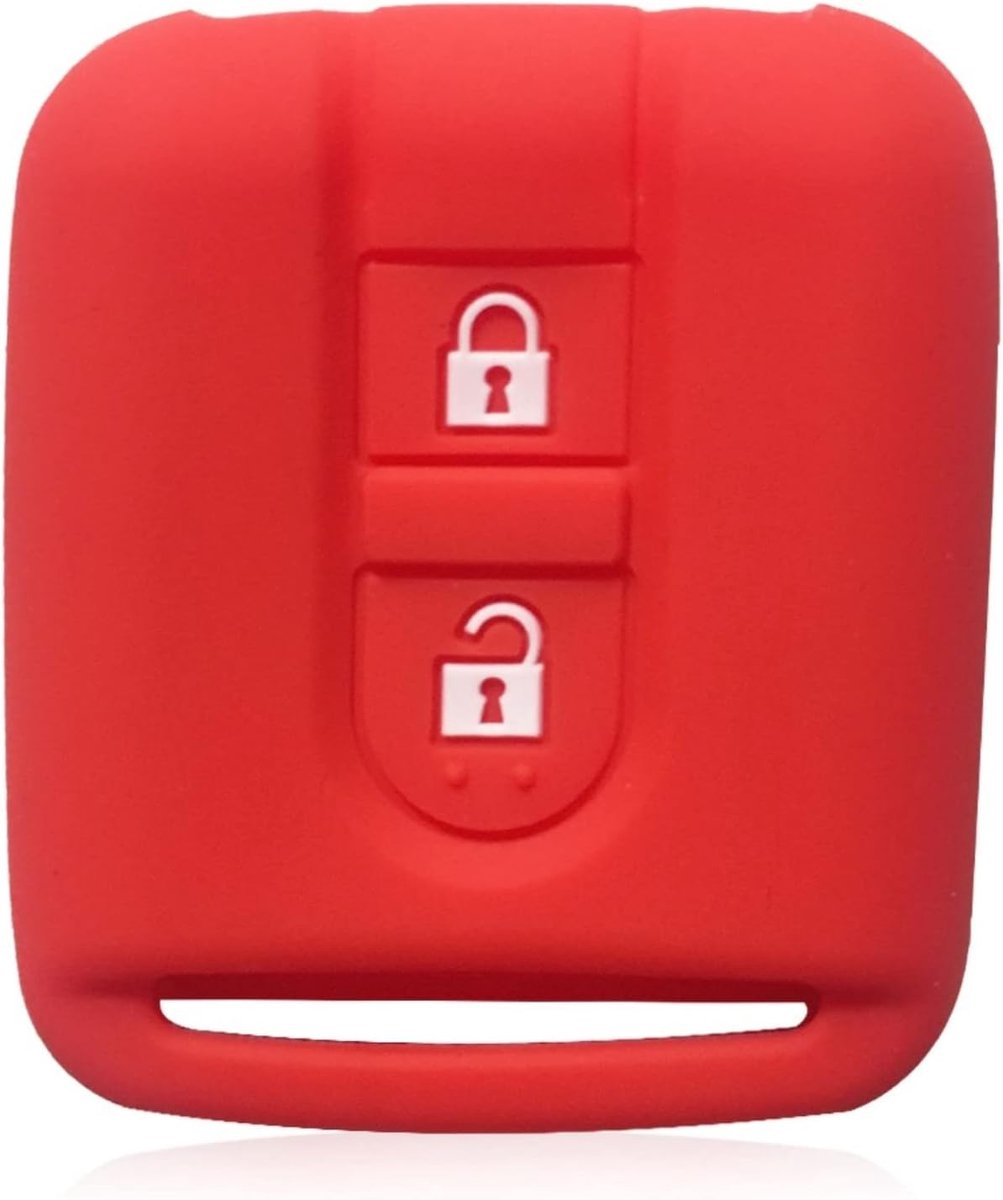 Autosleutel beschermhoes geschikt voor Nissan Tiida X-Trail Pathfinder Navara Qashqai Primera p12 Kashkay J10 2Button Key Shell Accessoires (Rood)