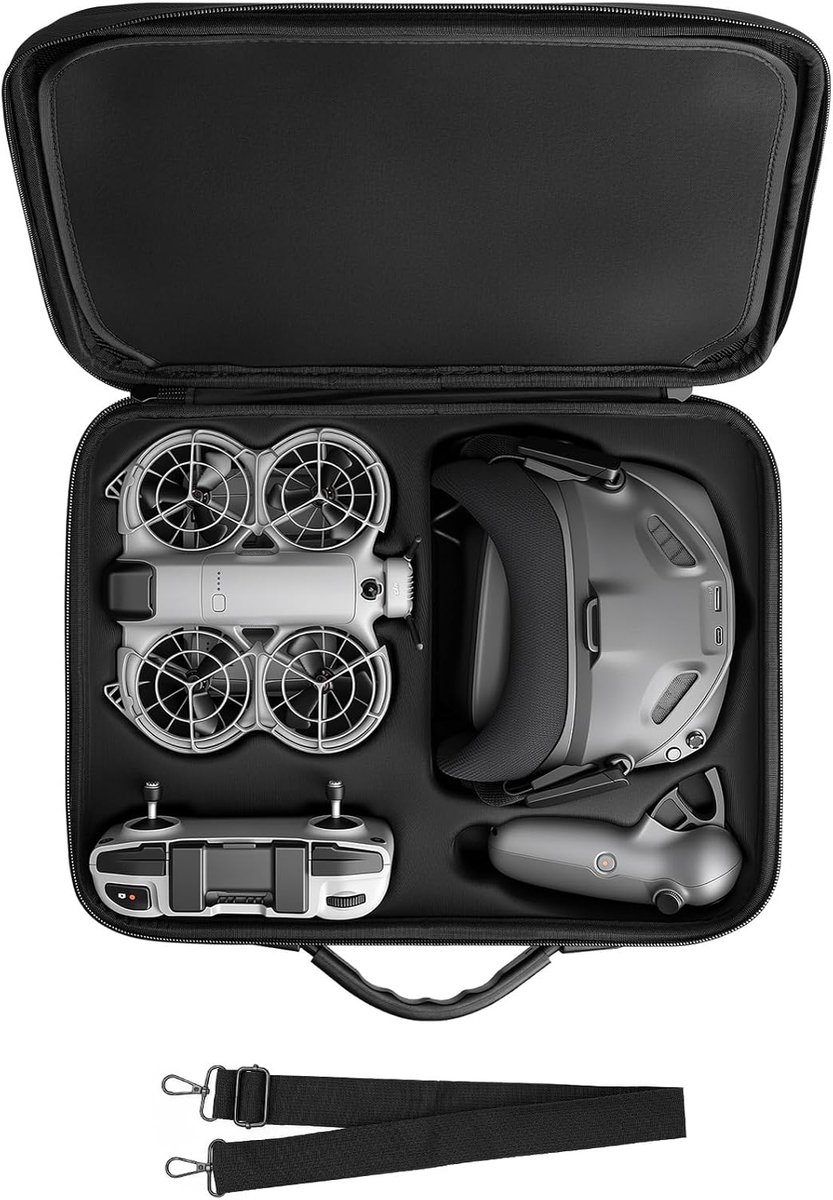 Hoes voor DJI Neo 2, draagbare tas voor Neo 2 Motion Fly More Combo, RC Motion 3, bril N3, batterijen en oplaadhub accessoires, reistas met schouderriem en verdelers (alleen tas)