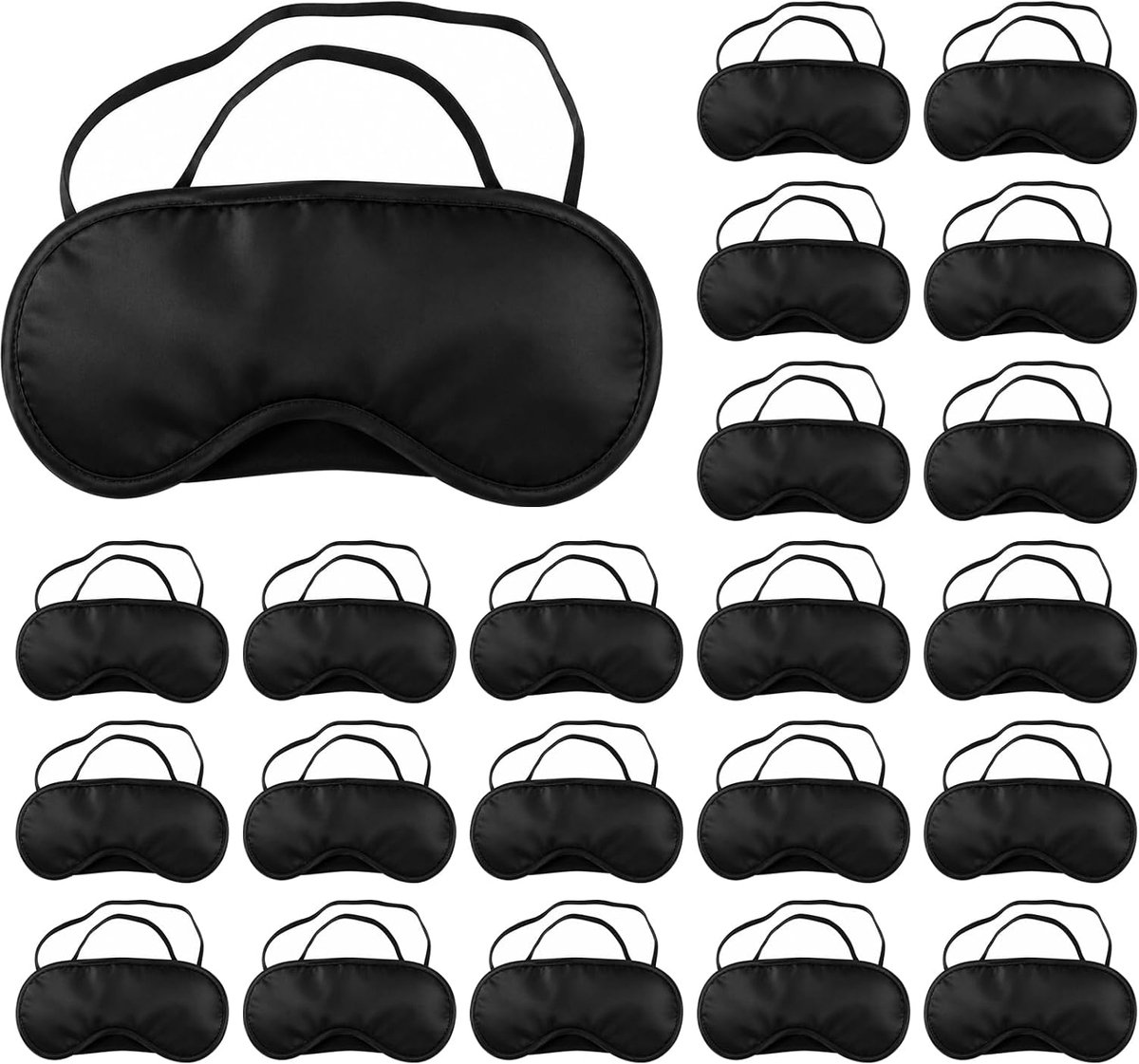 Slaapmaskers voor zijslapers, ultrazacht oogmasker, lichtblokkerende oogmasker om te slapen, met verstelbare riem, voor heren, dames, kinderen (zwart)