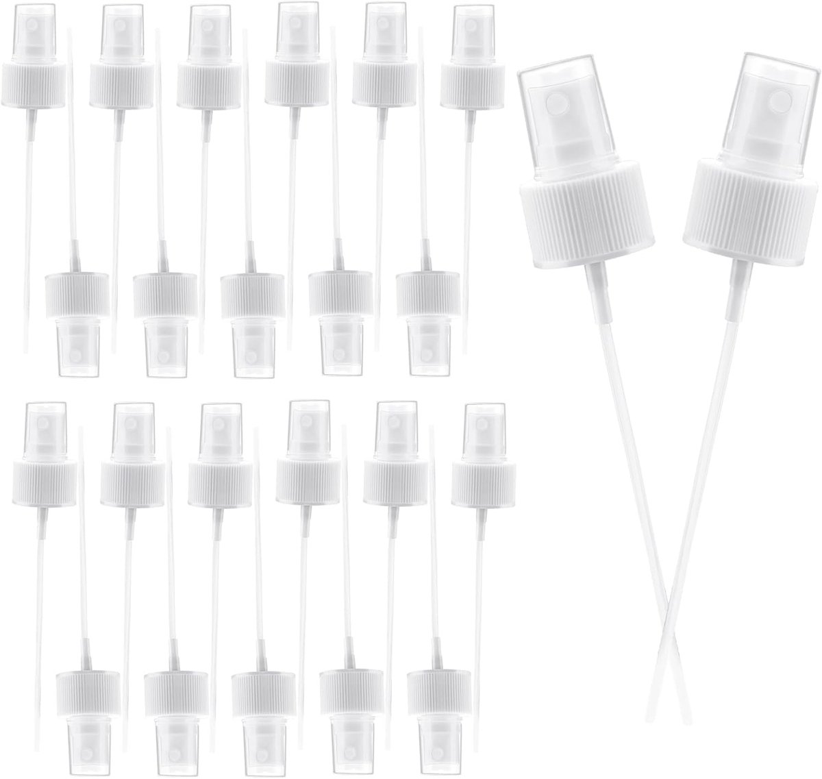 24 stuks 24/410 parfumsproeikop, reservekoppen voor verstuiver met dompelbuizen van 11 cm, reservemondstukken voor spuitflessen