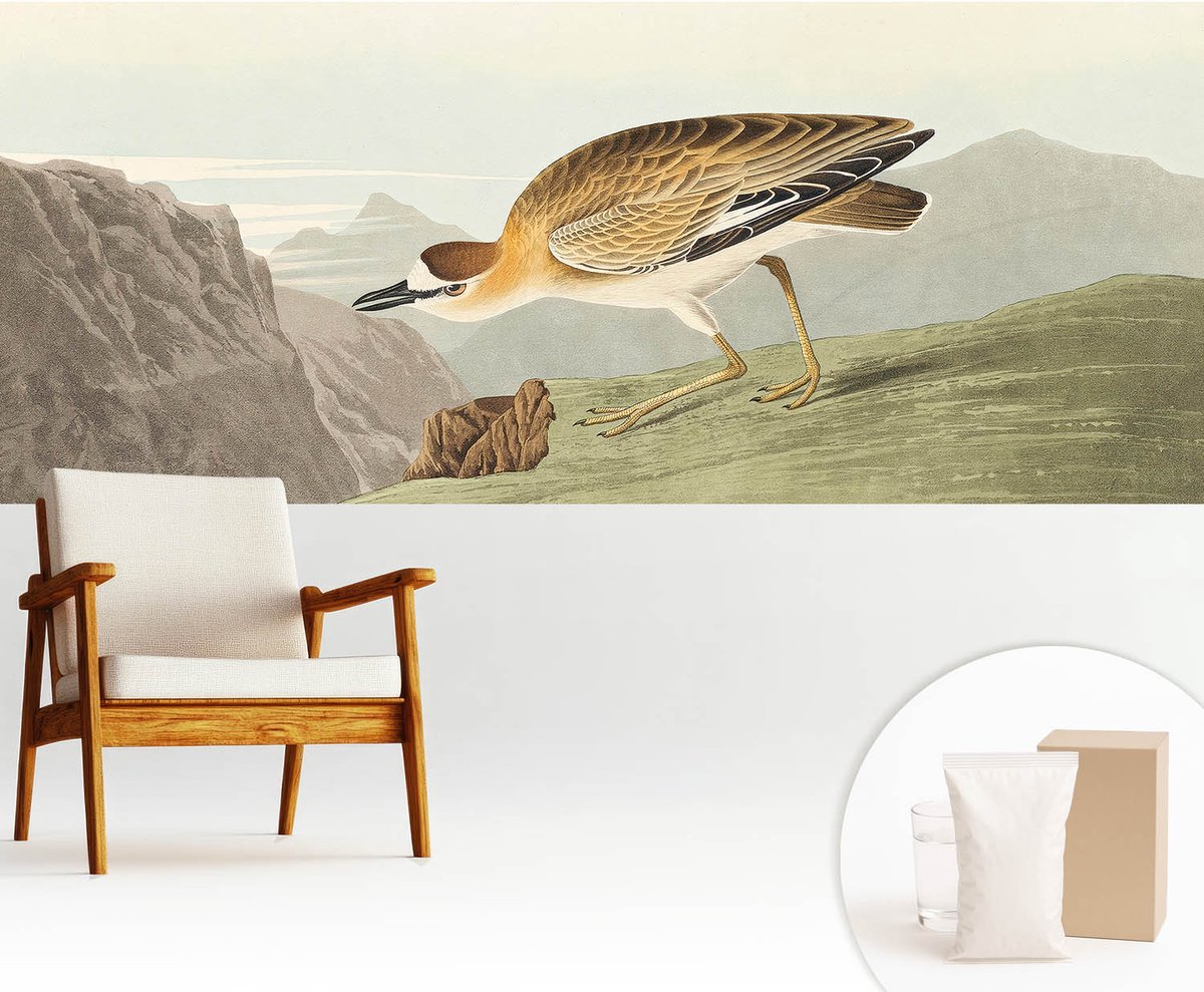 Wallfluent Fotobehang - Bruin Vliesbehang - 250x104 cm - Bergvogel Fotobehang Vlies - Woonkamer behang Dieren - Muurschildering - Woonkamer behang