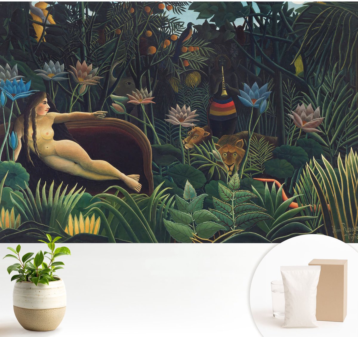 Wallfluent Fotobehang - Groente Vliesbehang - 104x70 cm - Exotische Jungle Fotobehang Vlies - Hal behang Deel - Muurschildering - Hal behang