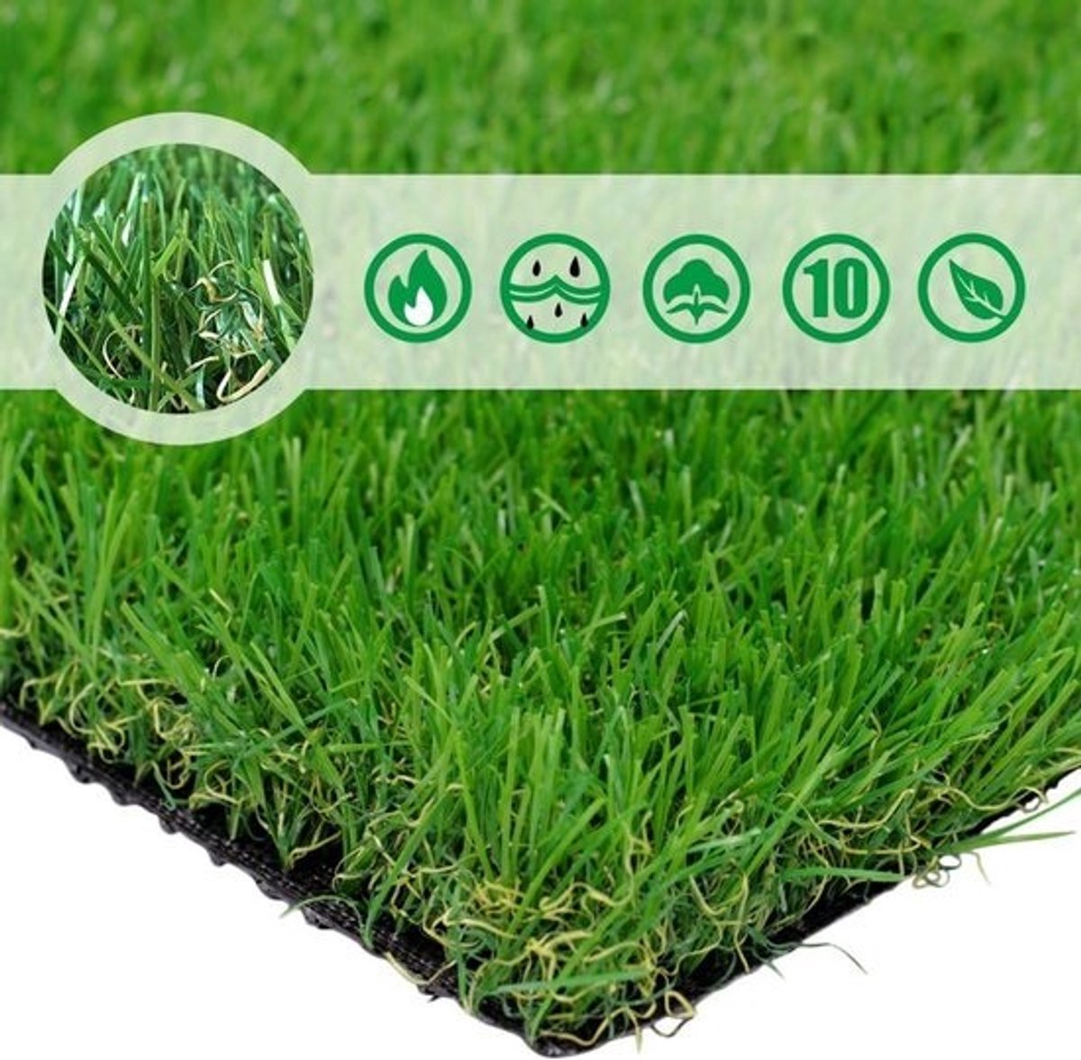 Kunstgras Mat 200x300 cm - 65 vierkante voet Groen