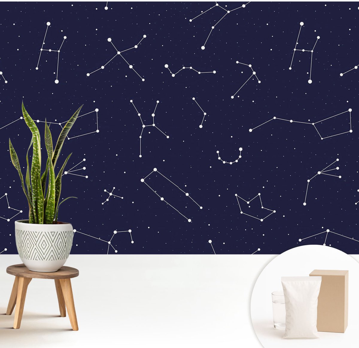 Wallfluent Fotobehang - Marine Vliesbehang - 208x146 cm - Astro Sky Fotobehang Vlies - Woonkamer behang Kosmos - Muurschildering - Hal behang