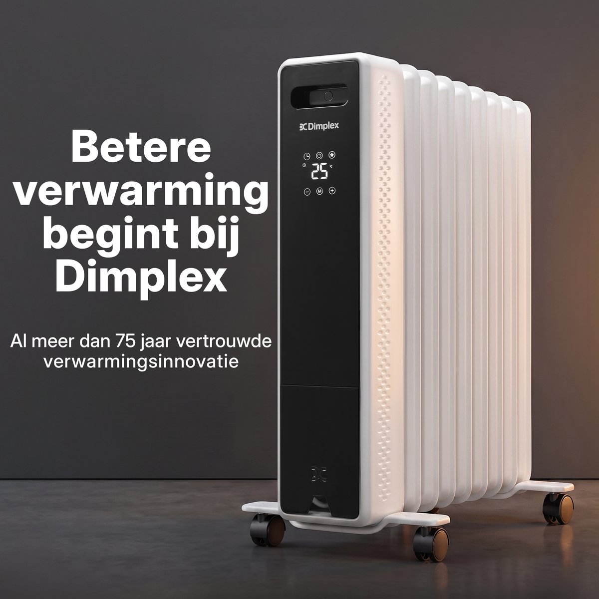 Dimplex ECO Edge Olievrije Radiator 2000W – Elektrische Kachel voor Ruimtes tot 60 m³ – Elektrische Verwarming met Thermostaat (5-35°C), 24-uurs Timer en Kinderslot – Wit/Zwart – foto 3