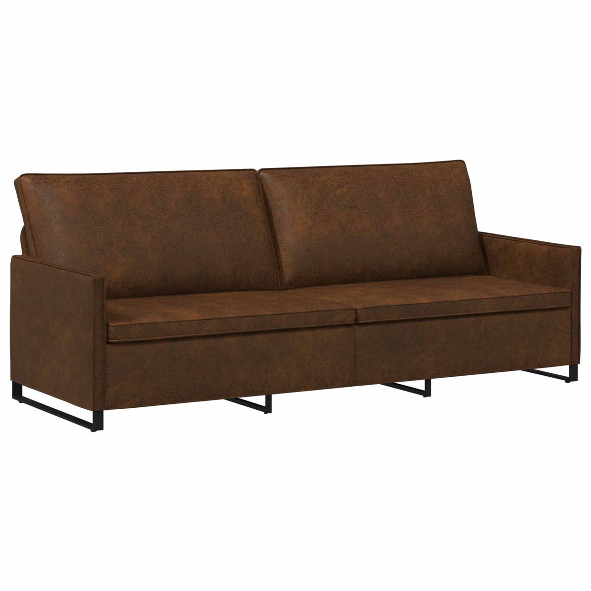 vidaXL 3-zits - sofa - Bruin - 220 - x - 81 - x - 82 - cm - Kunstsuède - stof