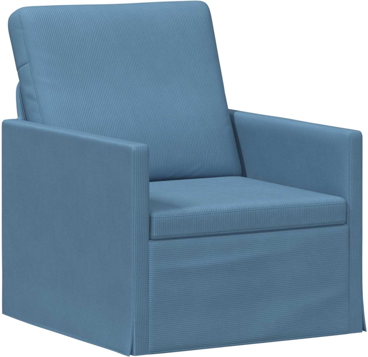 vidaXL Fauteuil - Blauw - 70 - x - 81 - x - 82 - cm - Corduroy - stof