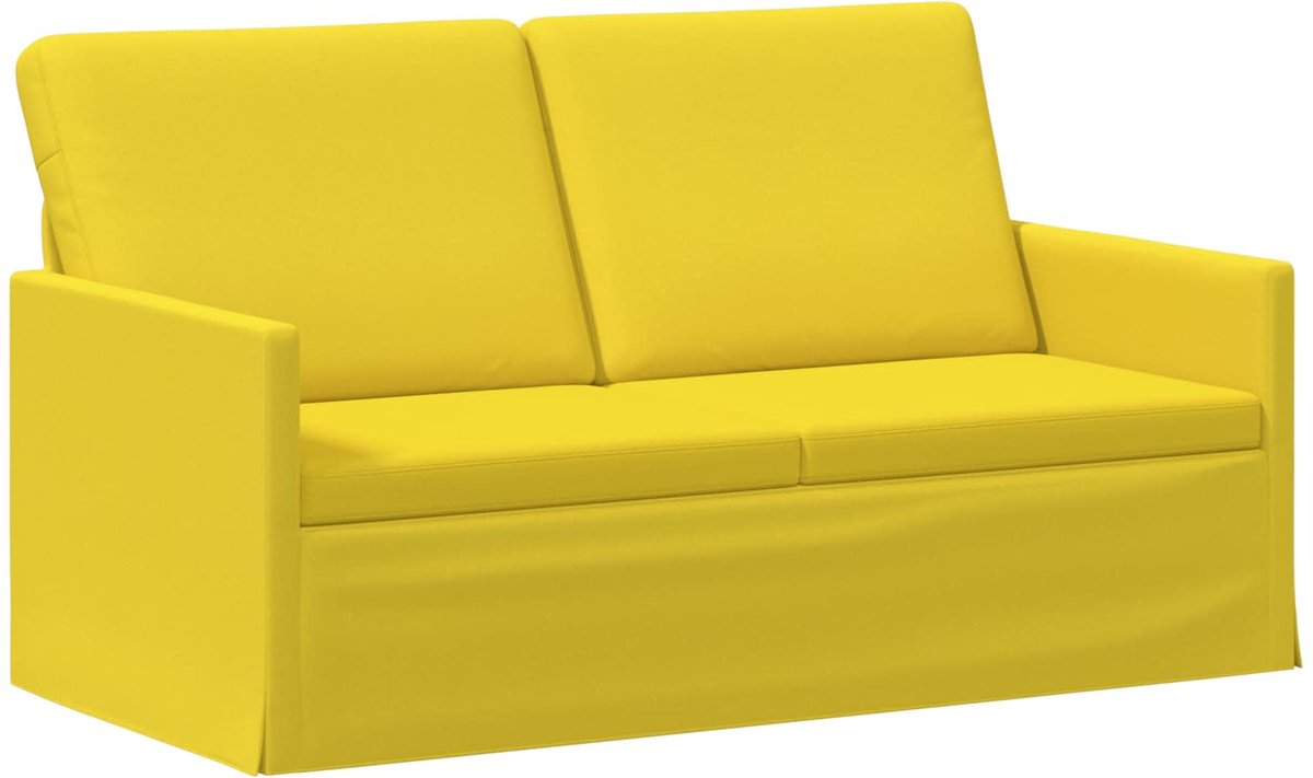 vidaXL 2-zitsbank - Licht - Geel - 150 - x - 81 - x - 82 - cm - Stof Lichtgeel