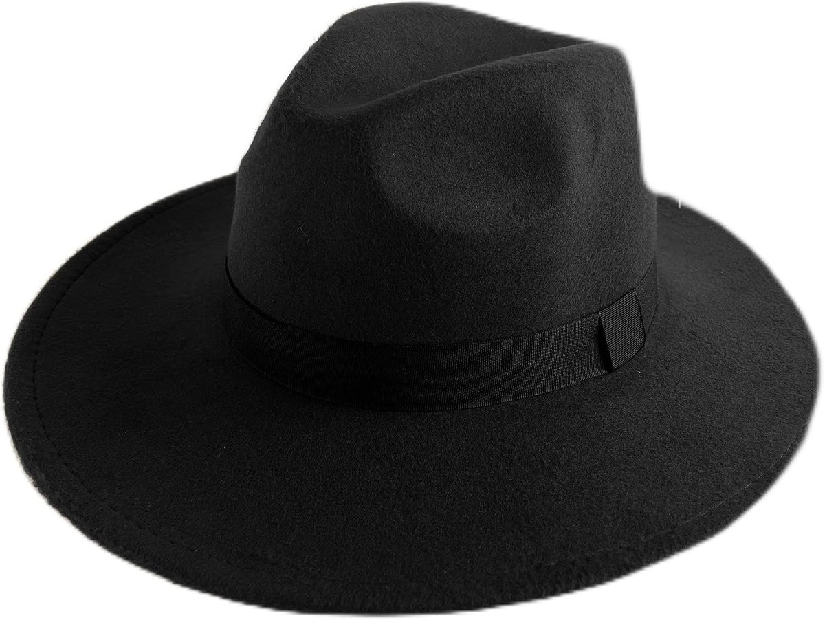 Borsalino Hoed voor volwassenen, Britse stijl, hoed voor Freddy Krueger Jackson voor heren, carnaval, Halloween, eenheidsmaat (zwart)