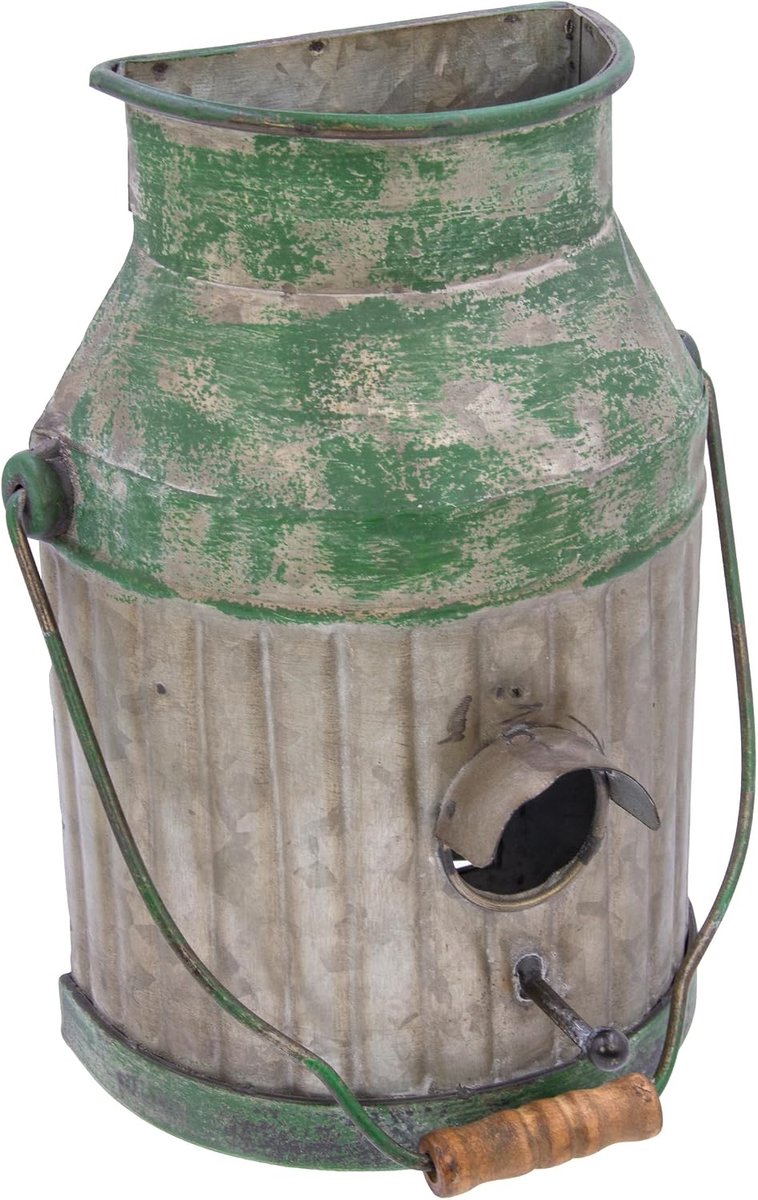 Vogelhuis balkon en tuin vintage decoratieve melkkan - nestkast voor vogels voor buiten - wanddecoratie vintage om te planten