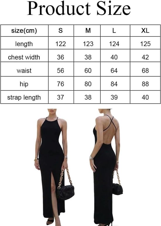 Avondjurk Voor Dames Halter Maxi Jurk Rugloze Galajurk Lange Feestjurk Elegante Split Bodycon Jurk Voor Bruiloft Cocktail Gala Ceremonie — afbeelding 5