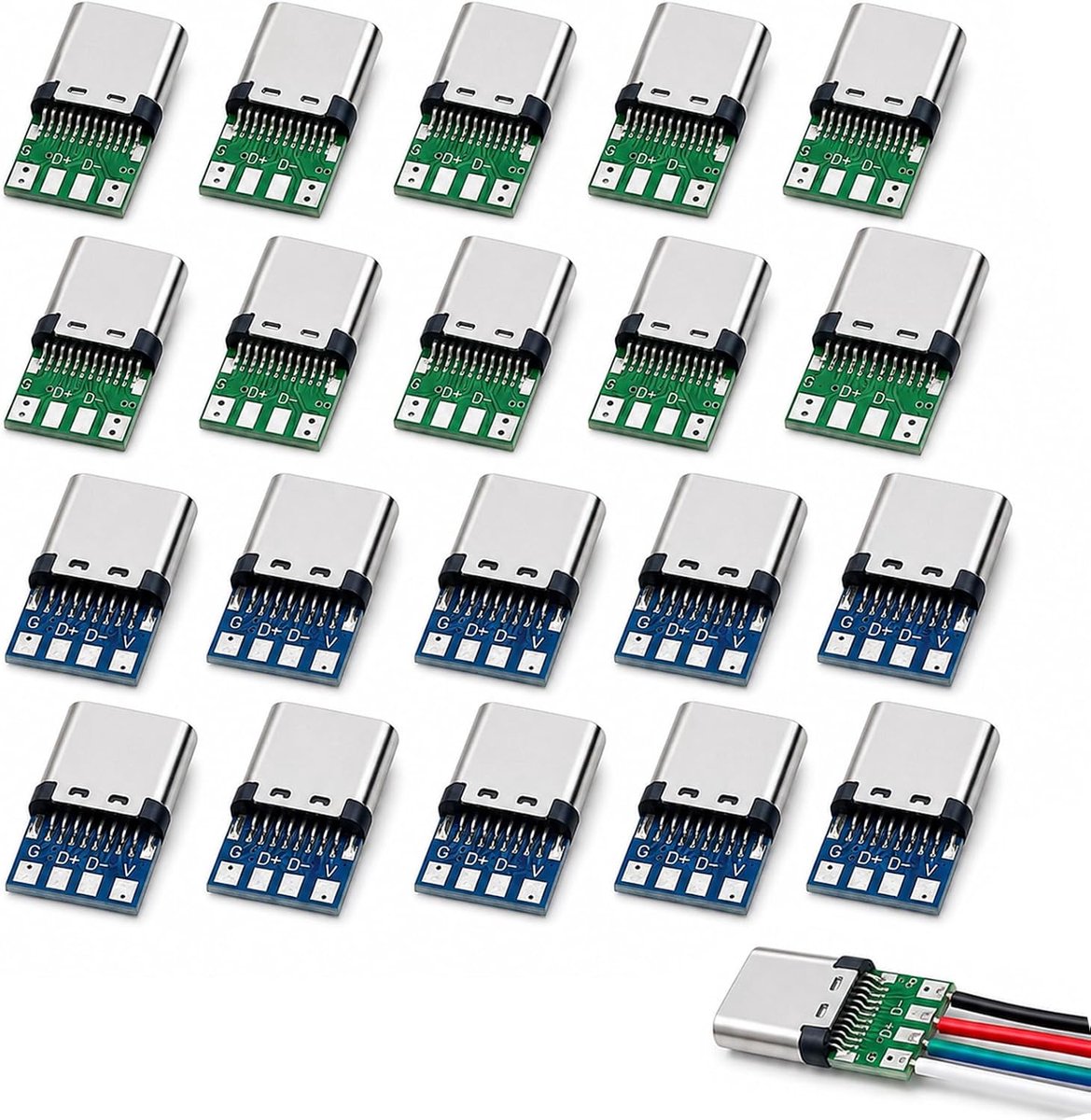 20 stuks 3A 30V USB C bus 24pins USB 3.1 type C
