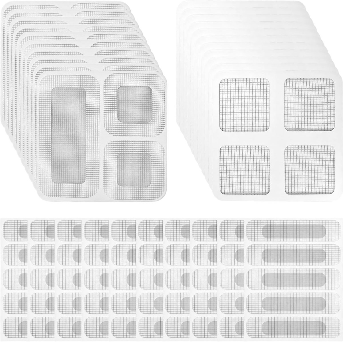 Reparatieset, 120 stuks, vliegengaas, reparatietape voor vliegengaas, ramen, deuren, muggennet, insectenbescherming, tent, zwart