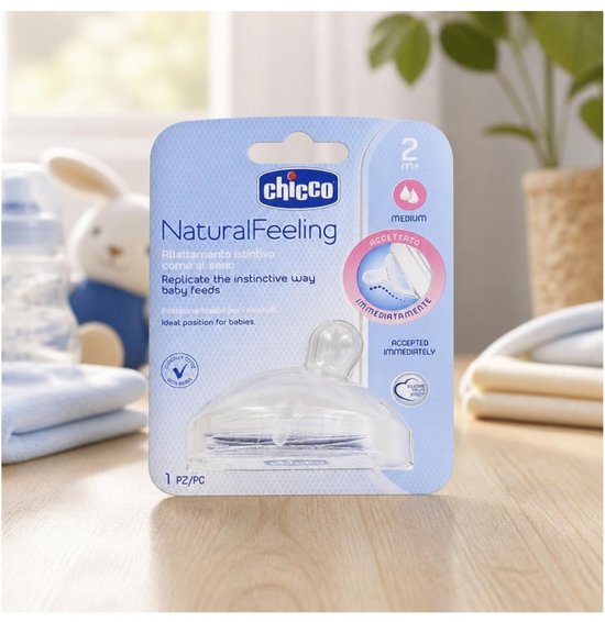 Chicco Fopspeen 2m+ Gebogen Siliconen Transparant van Chicco — afbeelding 2