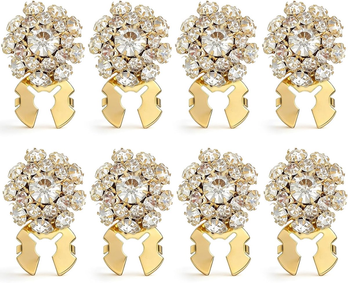 8 stuks knoopafdekkingen voor dames, afneembare strassknopen, opsteekbare knopen, covers, clip, sieraden, manchetknopen voor dames, voor blouses, pak, doe-het-zelf sieraden, kleding